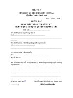 Mẫu Thông báo thay đổi thông tin đăng ký hoạt động nhượng quyền thương mại (Mẫu TB-5)
