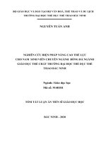 Nghiên cứu biện pháp nâng cao thể lực cho nam sinh viên chuyên ngành bóng đá ngành GDTC trường đại học thể dục thể thao bắc ninh TT 