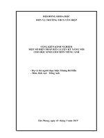 Skkn một số biện pháp giúp học sinh giỏi rèn luyện kỹ năng nói môn tiếng anh 