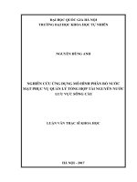 Nghiên cứu ứng dụng mô hình phân bổ nước mặt phục vụ quản lý tổng hợp tài nguyên nước lưu vực sông Cầu