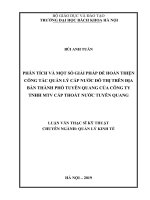 Phân tích và một số giải pháp để hoàn thiện công tác quản lý cấp nước đô thị trên địa bàn thành phố Tuyên Quang của công ty TNHH MTV cấp thoát nước Tuyên Quang