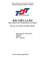 CẮT GIẢM LAO ĐỘNG DÔI DƯ