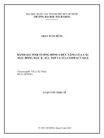 Đánh giá tính tương đồng chức năng của các máy đông máu IL ACL và STA compact max  