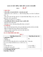 Giáo án môn Tiếng Việt lớp 1 sách Cánh Diều - Bài 1: A, C