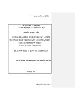 Phân tích tình hình quản lý môi trường ở tỉnh Thái Nguyên và đề xuất một số giải pháp hoàn thiện