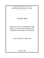 Nghiên cứu đề xuất mô hình phù hợp quản lý và xử lý chất thải rắn y tế cho bệnh viện đa khoa tuyến huyện