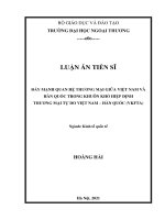 Đẩy mạnh quan hệ thương mại giữa Việt Nam và Hàn Quốc trong khuôn khổ Hiệp định thương mại tự do Việt Nam – Hàn Quốc VKFTA