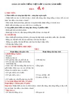 Giáo án môn Tiếng Việt lớp 1 sách Cánh Diều - Bài 7: Đ, e