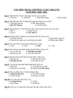 nội dung câu hỏi ôn tập để tham gia cuộc thi rung chuông vàng khối 8 năm học 20202021  thcs văn thân