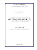 Phân tích và đề xuất các giải pháp nâng cao chất lượng công chức tại Sở Giao thông vận tải Hòa Bình
