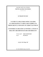 Customer co creation activities a study in health care services in ho chi minh city 