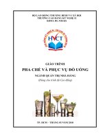 Giáo trình Pha chế và phục vụ đồ uống - Ngành Quản trị nhà hàng (Dùng cho trình độ Cao đẳng): Phần 1