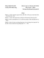 Đề thi học kì 2 môn Lịch Sử lớp 7 năm 2018 – Trường THCS Bình Giang