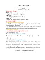 Phiếu học tập lớp 4 môn toán, Bài: Phép cộng phân số