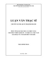 Phân tích dự báo nhu cầu điện năng cho phát triển kinh tế xã hội của Việt Nam giai đoạn từ năm 2010 đến năm 2020