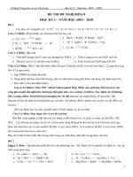 ĐỀ THAM KHẢO THI HỌC KÌ 1  HOÁ HỌC 8