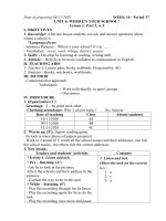 GIAO AN TIENG ANH LOP 4 TUAN 10