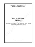 Giáo trình môn học Tin học (Trình độ trung cấp): Phần 1