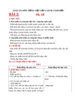 Giáo án môn Tiếng Việt lớp 1 sách Cánh Diều - Bài 2: Cà, cá