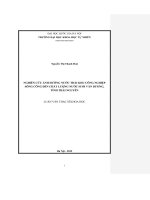 Nghiên cứu ảnh hưởng nước thải khu công nghiệp Sông Công đến chất lượng nước suối Văn Dương tỉnh Thái Nguyên