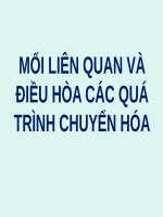 MỐI LIÊN QUAN và điều hòa các QUÁ TRÌNH CHUYỂN hóa (hóa SINH) (chữ biến dạng do slide dùng font VNI times, tải về xem bình thường) 