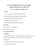 Giáo án môn Đạo đức lớp 1 sách Cánh Diều - Bài 1: Em với nội quy trường lớp