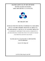 Vulnerability assessment for coastal community in ben tre province under the effect of climate change and propose adaptive solutions 