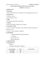 GIAO AN TIENG ANH LOP 4 TUAN 14