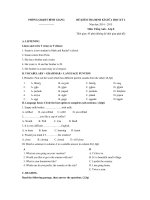 Tải Đề thi giữa kỳ 2 môn Tiếng Anh lớp 8 huyện Bình Giang, Hải Dương năm 2015 - Đề kiểm tra giữa kỳ 2 môn tiếng Anh lớp 8 có đáp án