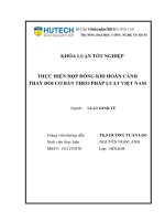 Thực hiện hợp đồng khi hoàn cảnh thay đổi cơ bản theo pháp luật việt nam 