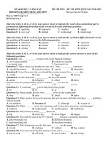 Tải Đề thi thử THPT Quốc gia môn Tiếng Anh trường THPT Lấp Vò 3, Đồng Tháp năm 2015 - Đề thi thử Đại học môn Tiếng Anh có đáp án