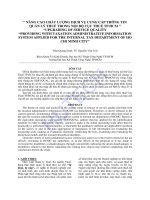 Nâng cao chất lượng dịch vụ cung cấp thông tin quản lý thuế trong nội bộ cục thuế thành phố hồ chí minh 