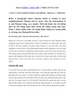 Tải Write a paragraph about popular foods or drinks in your neighbourhood - Tiếng Anh 7 Unit 5 Skills 2 Writing| Giải Unit 5 SGK tiếng Anh lớp 7 mới