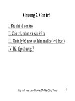 Bài giảng Lập trình C: Chương 07 - GV. Ngô Công Thắng