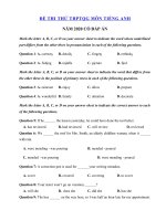 Tải Đề thi thử THPT Quốc Gia môn tiếng Anh năm 2020 số 16 - Đề ôn thi tốt nghiệp THPT 2020 môn Anh có đáp án