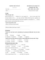 Tải Đề kiểm tra số 4 học kỳ 2 môn Tiếng Anh lớp 8 trường THCS Yên Mỹ năm học 2015 - 2016 - Đề kiểm tra 45 phút học kỳ 2 môn tiếng Anh lớp 8 năm 2016 có đáp án