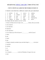 Tải Bài tập Unit 9 lớp 7 Festivals around the world - Tiếng Anh lớp 7 Unit 9 Festival around the world| Bài tập Unit 9 SGK tiếng Anh lớp 7 mới có đáp án