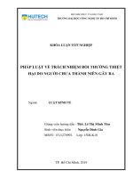 Pháp luật về trách nhiệm bồi thường thiệt hại do người chưa thành niên gây ra 