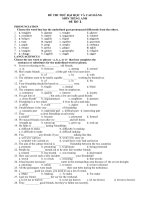 De thi thu Dai hoc Mon Tieng Anh va dap an