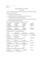 Tải Bài Kiểm tra số 1 môn tiếng Anh lớp 9 - Đề thi tiếng Anh lớp 9 có đáp án