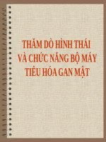THĂM dò HÌNH THÁI và CHỨC NĂNG bộ máy TIÊU hóa GAN mật (BỆNH học nội) (chữ biến dạng do slide dùng font VNI times, tải về xem bình thường) 