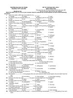 De thi thu Dai hoc Mon Tieng Anh va dap an