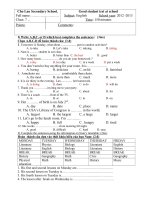 Tải Đề thi học sinh giỏi môn Tiếng Anh lớp 7 trường THCS Chợ Lầu, Bình Thuận năm 2012 - 2013 - Đề thi chọn HSG môn Tiếng Anh lớp 7 cấp trường có đáp án