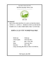 Khả năng sinh trưởng của lợn lai thương phẩm (♂ rừng x ♀ (♂ rừng x ♀ meishan)” tại cơ sở chăn nuôi của chi nhánh NCPT động thực vật bản địa 