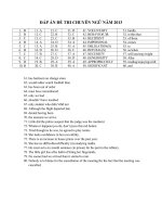 Tải Đề thi Tiếng Anh vào lớp 10 THPT Chuyên Ngoại Ngữ năm 2013 có đáp án - Đề thi tuyển sinh vào lớp 10 chuyên Ngoại Ngữ có đáp án