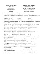Tải Đề kiểm tra số 2 học kỳ 2 môn Tiếng Anh lớp 10 trường THPT Hà Đông, Hà Nội năm học 2015 - 2016 - Đề kiểm tra 45 phút học kỳ 2 môn Tiếng Anh lớp 10 có đáp án