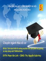 Thuyết trình đồ án tốt nghiệp hóa vô cơ tính toán thiết kế xưởng mạ kẽm treo sản phẩm tay gương xe máy năng xuất 75000m2 năm  