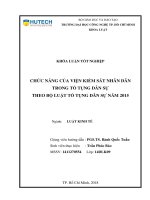 Chức năng của viện kiểm sát nhân dân trong tố tụng dân sự theo bộ luật tố tụng dân sự năm 2015 
