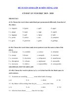 Tải Đề ôn thi vào lớp 10 môn Tiếng Anh năm học 2019 - 2020 số 32 - Đề thi vào lớp 10 môn Tiếng Anh không chuyên 2019 có đáp án