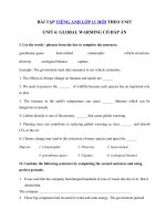 Tải Bài tập tự luận tiếng Anh lớp 11 Unit 6 Global Warming - Tiếng Anh Unit 6 lớp 11 Global Warming| Bài tập tiếng Anh 11 Unit 6 có đáp án
